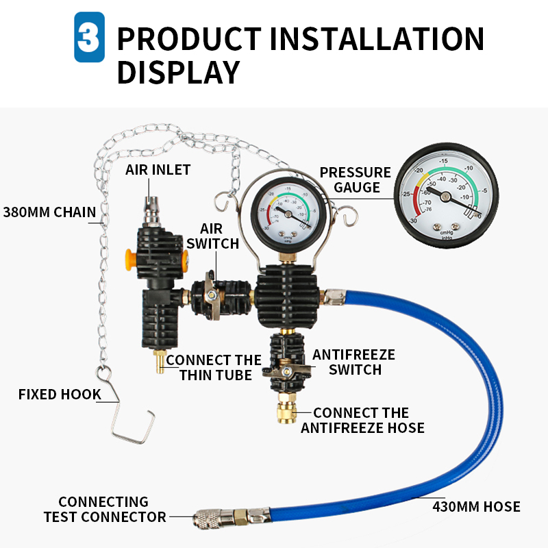 Radiator Pressure Tester - 33개/세트 범용 라디에이터 압력 테스터 툴
