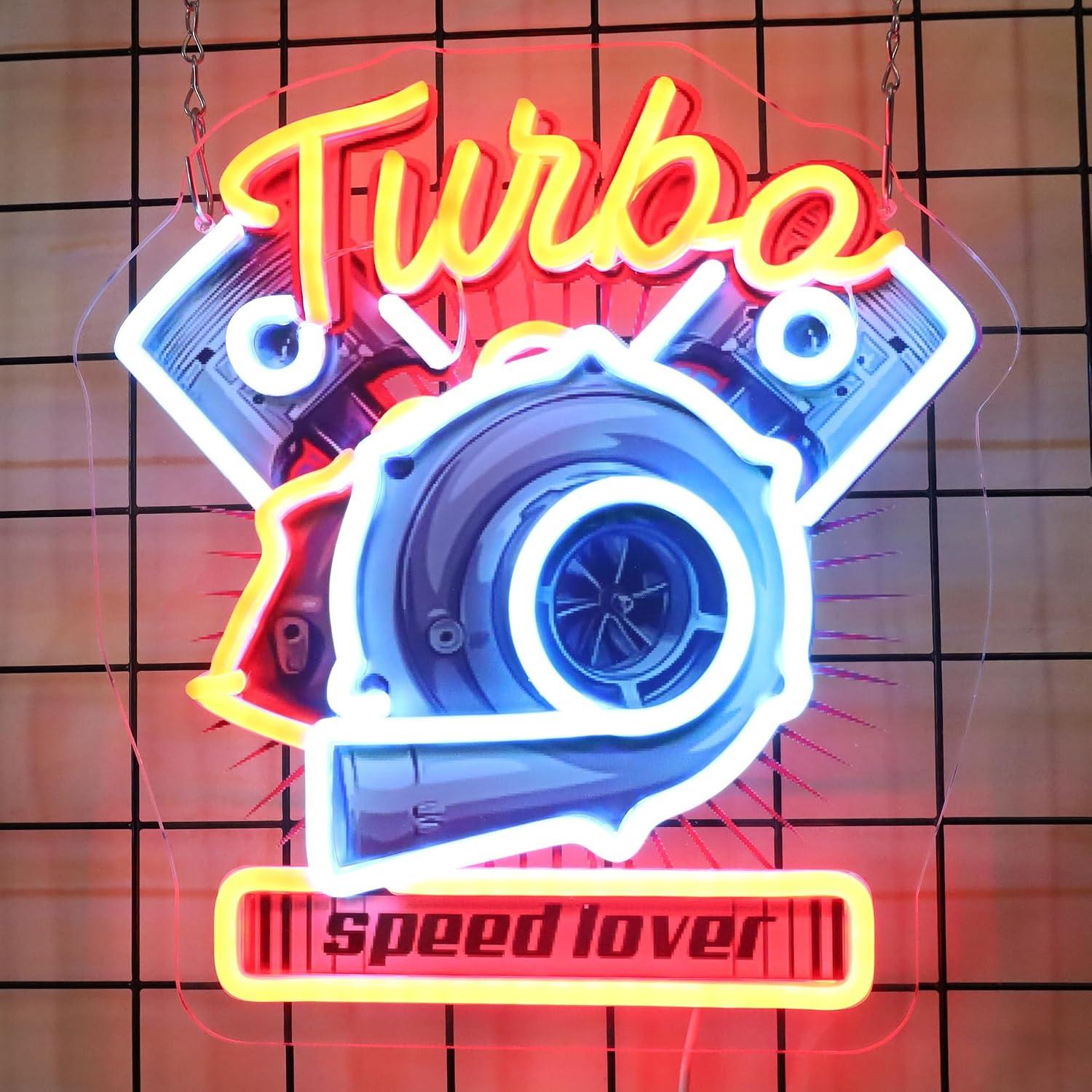 Auto Repair Shop Signs - 터보 엔진 네온사인 디밍 가능 LED