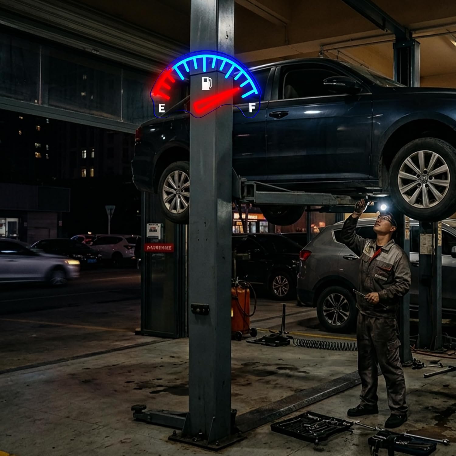 자동차 연료 게이지 미터 LED 네온 사인 USB 네온 - Auto Repair Shop Signs 리뷰 및 가격