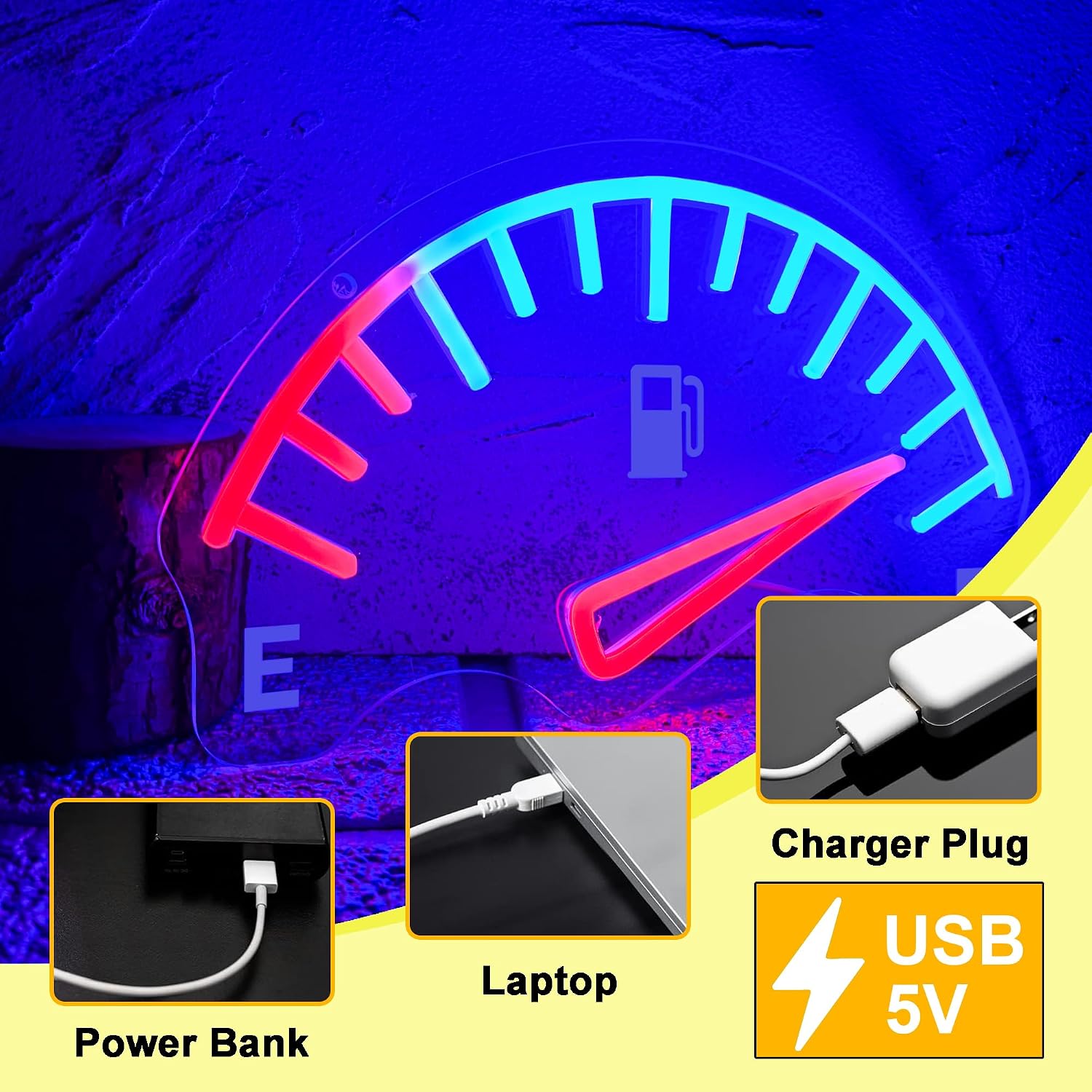자동차 연료 게이지 미터 LED 네온 사인 USB 네온 - Auto Repair Shop Signs 리뷰 및 가격