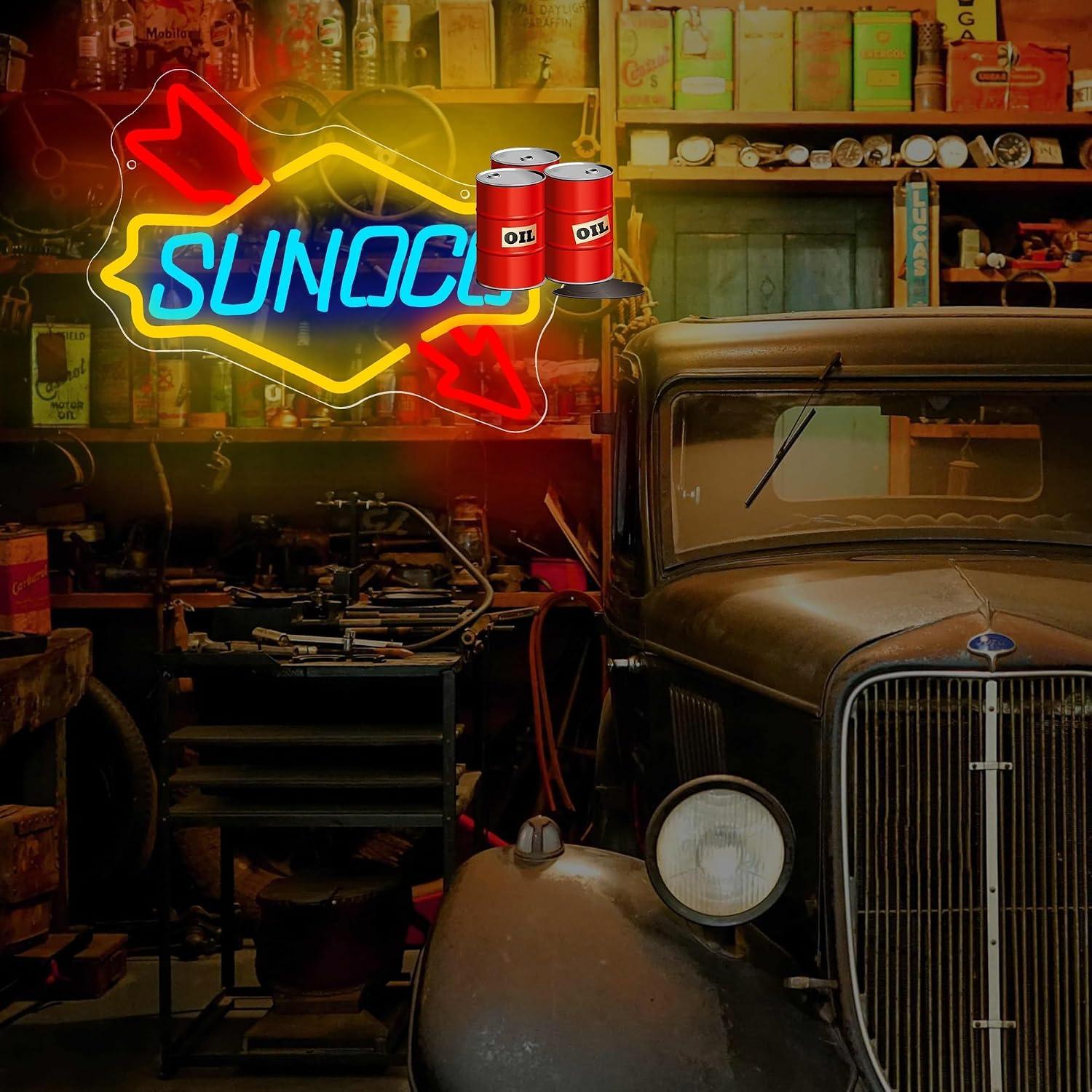 주유소 네온사인 오일 USB 디밍 가능 LED 조명,  - Auto Repair Shop Signs 리뷰 및 가격